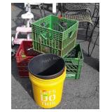 3 milk crates plus couple plastic buckets