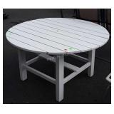 Painted Outdoor Table, wooden slat 52" top, heavy