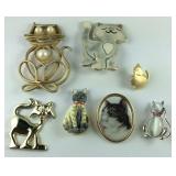 Cat brooches some need repairs/pins