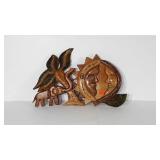 Wooden safari themed wall hanging, 16" x 26"