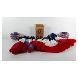 Patriotic decor, includes cast iron uncle sam