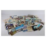 Group of postcards, used and unused. Cancel marks