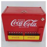 Coca-Cola coin bank, metal, battery-powered