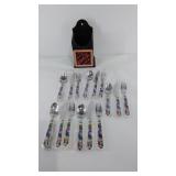 Coca-Cola wood flatware caddy with five 3-piece