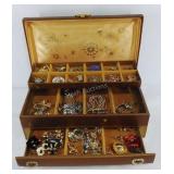 Buxton Jewelry box with costume jewelry,  mostly