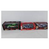 Three die-cast model NASCAR cars, original boxes,
