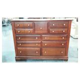 Bassett Furniture cherry wood triple dresser, 9