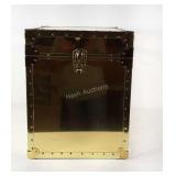 Brass trunk end table, 16x20x16