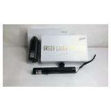 Two green laser pointers with battery chargers