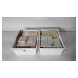 Two storage bins of stationary, includes