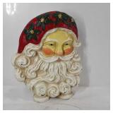 Cast iron santa doorstop, 8" × 6"