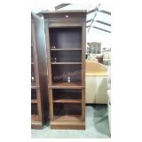 Wooden book shelf with adjustable shelves, about