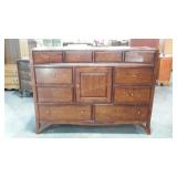 American Signature dresser, unique curved detail,