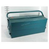 Metal accordion style toolbox and contents,