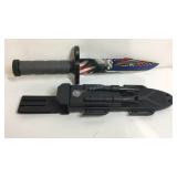 Blue line flag knife with compass case