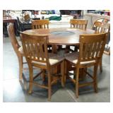 High top table with a marble lazy susan center, 6