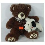 Toys stuffed bear and Dalmatian puppy
