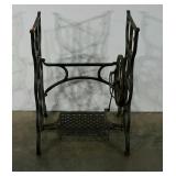 Cast iron sewing table base, aged condition,
