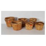 Group of  wooden baskets, two sizes, eight total,