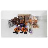 Fall/Halloween decor, includes twig pumpkins,