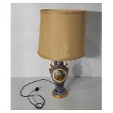 Sevres style painted porcelain urn lamp, 25"
