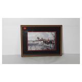 Fox hunt print, framed and dual matted, frame