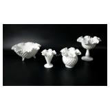 Fenton hobnail ruffle glassware
