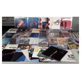 Large group of rock vinyl records, includes