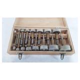 16 piece Forstner bit set with wooden box