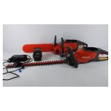 Husqvarna battery-powered chainsaw and hedge