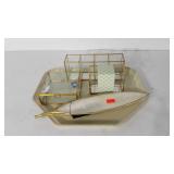 Brass and glass vanity/desk organizers