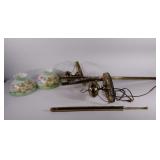 2 light pole lamp, lamps are plastic, end cap is