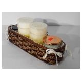 Basket with four candles