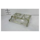 Glass pen and ink stand, 7.5" × 5"