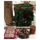 Christmas decor, wreaths, ornament, wrapping