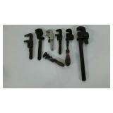 Pipe wrenches variety of sizes ranging from 7