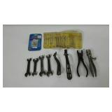 Tools, wrenches, hog ringer, storm&screen door