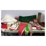 Storage tote of new Christmas decor, party