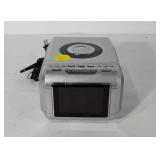 CD clock radio, powers up,