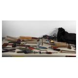 Tools: includes hedge trimmers, 4" Ryobi grinder,