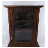 Wood curio cabinet, hanging or tabletop