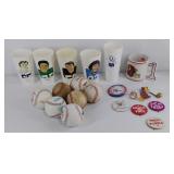 Group of Sports Memorabilia, pins, including a