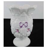 Milkglass vase, Westmoreland  Roses and Bows,