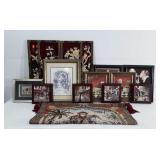 Large wall art group, includes prints, tapestry,