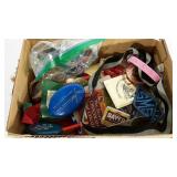 Box of advertising knick knacks and what-nots,