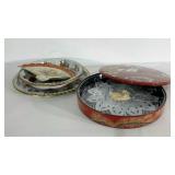 Asian inspired and English floral serving pieces,