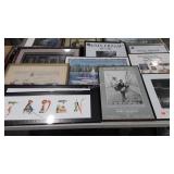 Large wall art group, includes prints, frames,