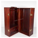 Wooden doll case and wardrobe,  20" tall