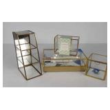 Brass and glass display cases, please note the