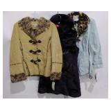 Ladies outerwear, hooded vest, leather coat,